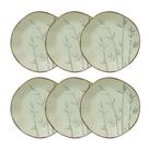 Conjunto 6 Pratos Fundo 22,5 cm Ryo Bambu Porcelana Oxford