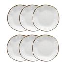 Conjunto 6 Pratos Fundo 22,5 cm Ryo Maresia Porcelana Oxford