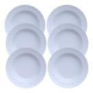 Conjunto 6 Pratos Fundos Sopa Tassel Relevo Porcelana Germer