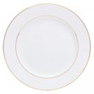 Conjunto 6 Pratos Mônaco Rasos em Porcelana Branco com Fio Dourado Wolff
