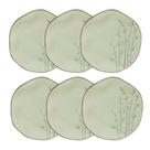 Conjunto 6 Pratos Raso 27,5 cm Ryo Bambu Porcelana Oxford Conjunto 6 Pratos Raso 27,5 cm Ryo Bambu Porcelana Oxford