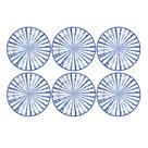 Conjunto 6 Pratos Raso Almar Azul Cerâmica