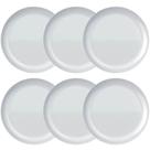 Conjunto 6 Pratos Raso Opalino Diwali Branco 27cm - Luminarc