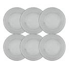 Conjunto 6 Pratos Raso Vidro Transparente Forjado 22cm