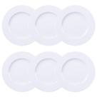 Conjunto 6 Pratos Rasos de Jantar 28cm Branco Porcelana Maria Augusta Tramontina