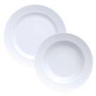 Conjunto 6 Pratos Rasos e 6 Pratos Fundos Chevron Porcelana Germer
