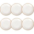 Conjunto 6 Pratos Rústicos Tramontina Rasos 28cm Porcelana Marrom Decorado