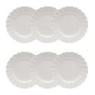 Conjunto 6 Pratos Sobremesa Lanche Flora Camelia 22cm Porcelana Oxford