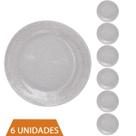 Conjunto 6 Pratos Transparente Redondos Raso 23cm Acqua