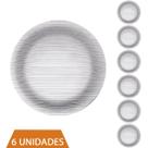 Conjunto 6 Pratos Transparente Redondos Raso 23cm Diamante