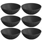 Conjunto 6 Saladeiras Tigelas Pretas 1L Plástico Uz Salada S