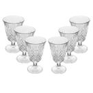 Conjunto 6 Taça para Água de Vidro Dublin Design Exclusivo Transparente 250 ml