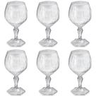 Conjunto 6 Taça Para Água Suco 350ml Plástico UZ Tango Translucida