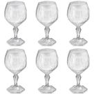 Conjunto 6 Taça Para Água Suco 350ml Plástico UZ Tango Translucida