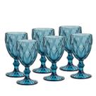 Conjunto 6 Taças 325ml P/Água de Vidro Sodo-Calcico Diamond Azul Lyor Conjunto 6 Taças 325ml P/Água de Vidro Sodo-Calcico Diamond Azul Lyor
