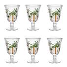 Conjunto 6 Taças Água de Cristal Palm Hand Painting 240 ml Lyor