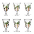 Conjunto 6 Taças água De Cristal Palm Hand Painting 240 Ml Lyor