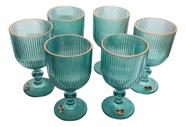 Conjunto 6 Taças Borda Dourada 365ml Cameratta 16cm