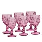 Conjunto 6 Taças de Água de Vidro Diamond Lilás 325ml 6474 - Lyor