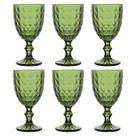 Conjunto 6 Taças de Água de Vidro Roman Verde 345ml 28786 - Wolff