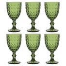 Conjunto 6 Taças de Água de Vidro Roman Verde 345ml 28786 - Wolff
