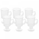Conjunto 6 Taças de Cappuccino café Alça e Pé de Vidro 114ml