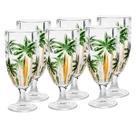 Conjunto 6 taças de cristal palm tree handpaint 450ml