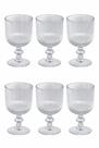 Conjunto 6 Taças de Vidro 380ml Copos Elegantes para Água Suco Vinho Mesa Posta Resistente Fácil Limpeza Design Moderno
