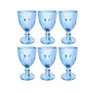 Conjunto 6 Taças de Vidro Azul Milbani 330ml