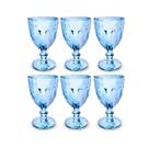 Conjunto 6 Taças de Vidro Azul Milbani 330ml Mesa Posta Drinks Água Suco Conjunto 6 Taças de Vidro Azul Milbani 330ml Mesa Posta Drinks Água Suco