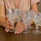 Conjunto 6 Taças de Vidro Platinado Milbani 330ml