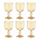 Conjunto 6 Taças Graffiato Ambar Vidro Para Água Vinho 370ml