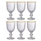Conjunto 6 Taças para Água e Vinho Melina Transparente Borda Dourada 260ml TCVN024GD - Hauskraft