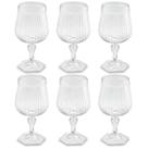 Conjunto 6 Taças Para Água Vinho Suco 350ml Plástico UZ Axé Transparente Bebidas