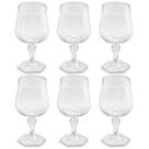 Conjunto 6 Taças Para Água Vinho Suco 350ml Plástico UZ Axé Transparente Bebidas