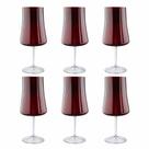 Conjunto 6 Taças para Água Xtra em Cristal Ecológico 560ml Vermelho Bold Bohemia Crystais