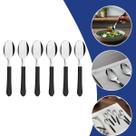 Conjunto 6 Talheres Inox Cabo Polipropileno Preto Mesa Cozinha Refeição Resistente Alta Qualidade