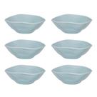 Conjunto 6 Tigelas Bowls De Cerâmica Oxford Blue Bay Azul 550ml Kit Completo
