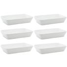 Conjunto 6 Travessas de Porcelana para Restaurante Buffet 1,2 litros Linea Lyor Branco