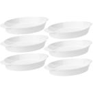 Conjunto 6 Travessas Tigela Oval Branca 800ml Plástico Coza Uno Servir Buffet Eventos Restaurantes