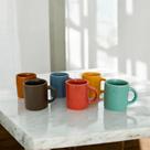 Conjunto 6 Xicara Coloridas 90ml em Ceramica Fosca Ideal para Café e Capuccino Premium