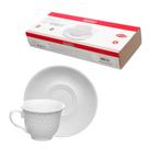 Conjunto 6 Xícaras Com Pires De Porcelana Branca Café Chá Wembley 80ml