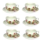 Conjunto 6 Xícaras Com Pires Le Jardin De Porcelana 160ml