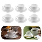 Conjunto 6 Xicaras de Café 100ml com Pires em Porcelana Clean Lyor Mesa Posta Cafeteria