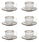 Conjunto 6 Xicaras De Café 75ml Com Pires Maresia - Oxfort