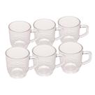 Conjunto 6 Xícaras de Café de Vidro Rocks 90ml para máquina de café Conjunto 6 Xícaras de Café de Vidro Rocks 90ml para máquina de café