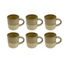Conjunto 6 Xícaras de Café em Cerâmica Bege 100ml ES0005 BTC