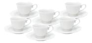 Conjunto 6 Xícaras De Café Maldivas Com Pires De Porcelana 80ml Branco Wolff Conjunto 6 Xícaras De Café Maldivas Com Pires De Porcelana 80ml Branco Wolff