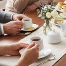 Conjunto 6 Xícaras de Café Porcelana 100ml com Pires Jogo Café Expresso Mesa Posta Elegante kit xíca