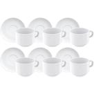 Conjunto 6 Xícaras de Chá com Píres Porcelana 240ml Branco Paola Tramontina Café Mesa Posta Conjunto 6 Xícaras de Chá com Píres Porcelana 240ml Branco Paola Tramontina Café Mesa Posta